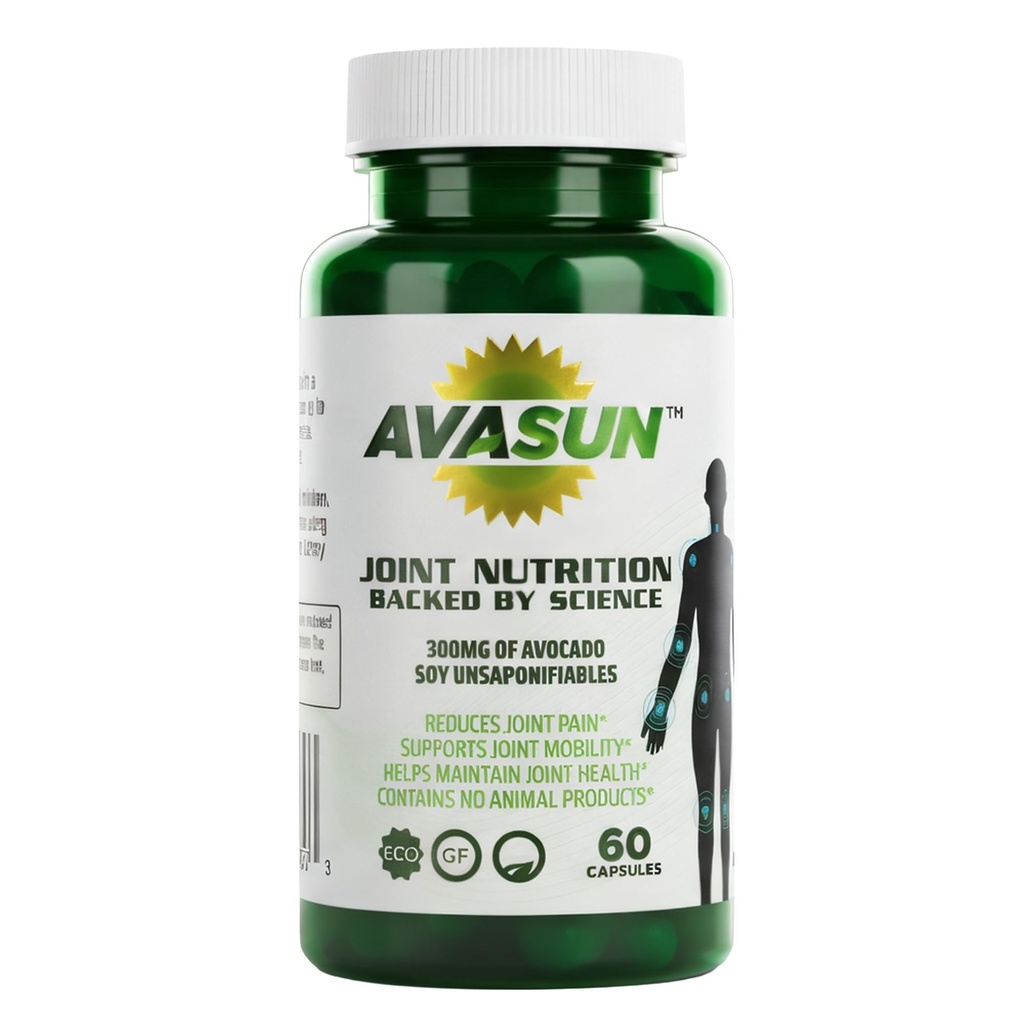 Joint Health Support Supplement, Backed by Science, Avokado Soy Unsaponable, 300Mg ASU, Plant Based, Dairy Free, Gluteeniton, ei-GMO, 60 Daily Capsules per pullo (2 kuukauden toimitus)