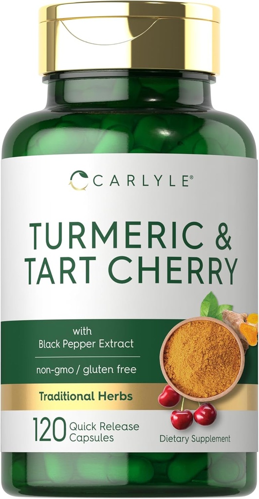 Carlyle Turmeric ja Tart Cherry kapselit ... 120 Count ...