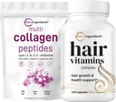 Micro Ingredients Multi Collagen Protein Powder 16oz & Hair Vitamiinit Complex Kapselit Bundle 2 Pack ...