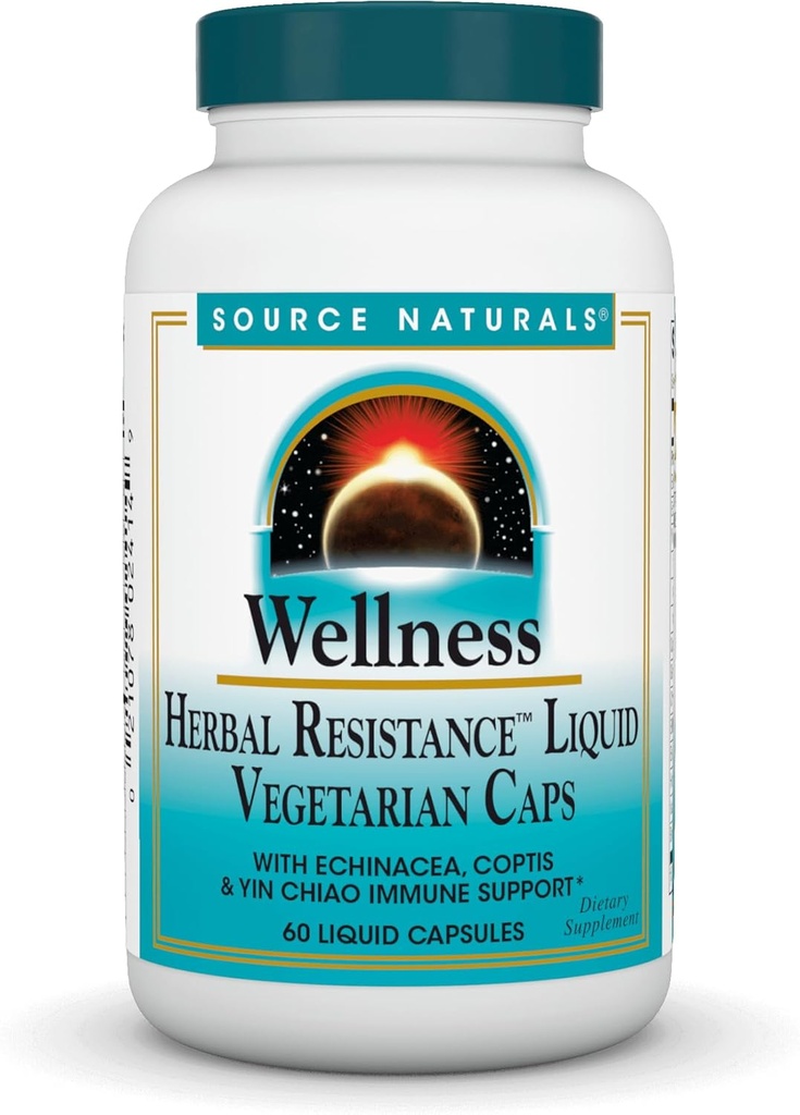 Source Naturals Wellness Herbal Resistance, Echinacea, Coptis & Yin Chiao Immuunituki *- 60 kapselia
