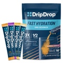 DripDrop Hydration Packets - Tropical Variety Pack - Single Serve Electrolytes Powder Drink Mix - Mango, Açaí, Passion Fruit, Piña Colada - Ei-GMO, Gluteeniton, Vegan - 16 Sticks
