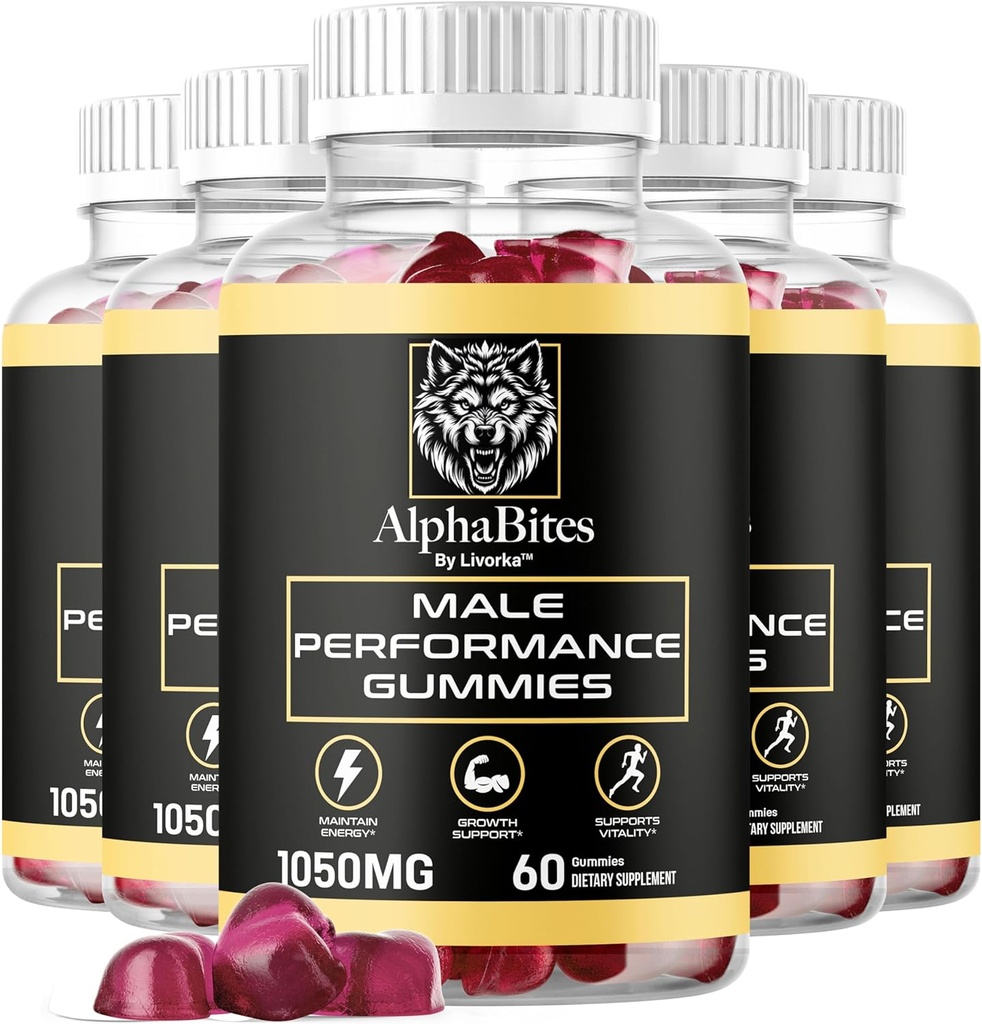 LIVORKA (5 pakkaus) Alpha Bites Gummies, Alpha Bites Gummies, Advanced AlphaBites Formula,150