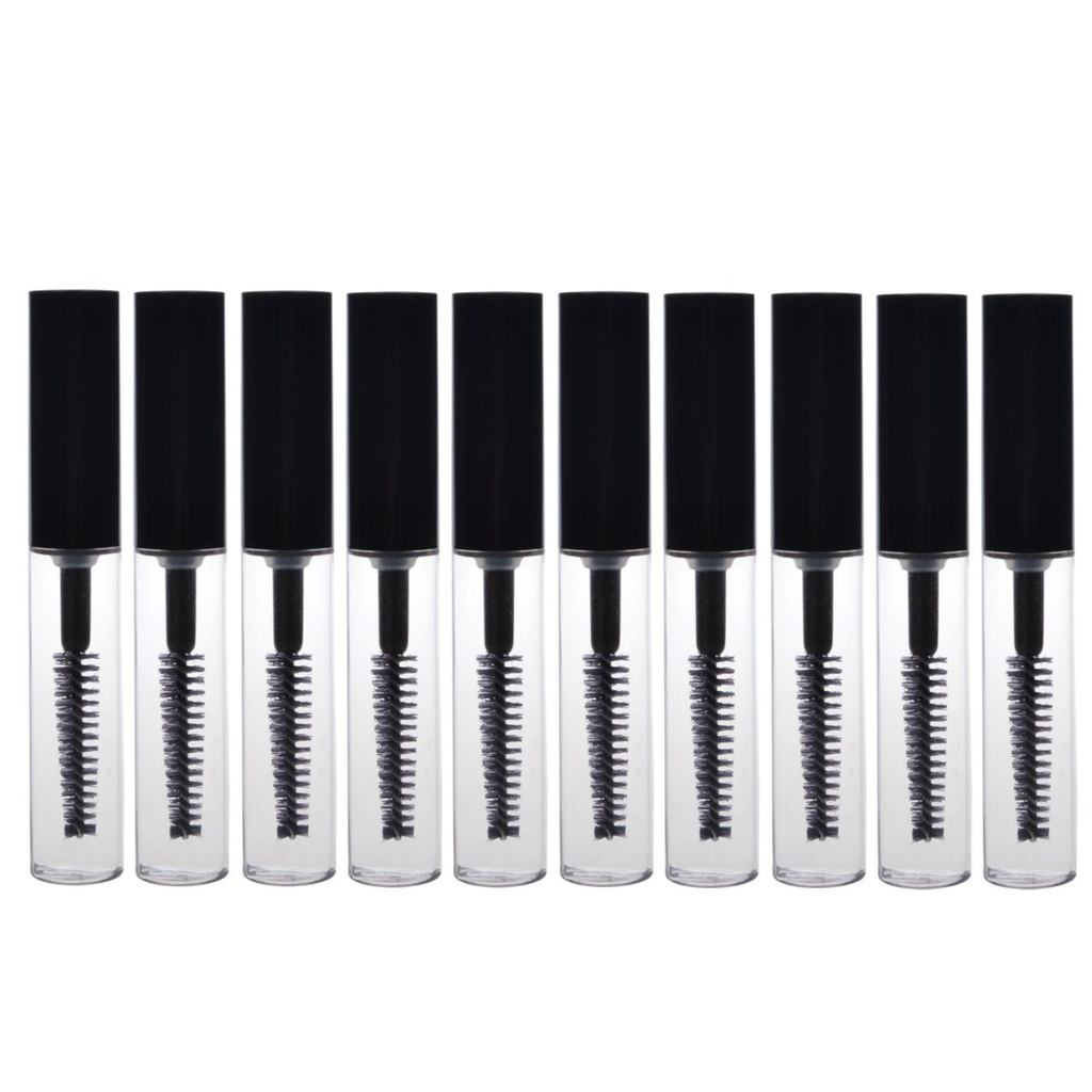 AKOAK 10 pakkausta 4 ml Läpinäkyvä Uudelleenkäytettävä Tyhjä pullo Putkipullo Meikkipullot Kosmeettinen työkalu silmäripsien kasvuöljy / Mascara harja kotiin ja matkustaa