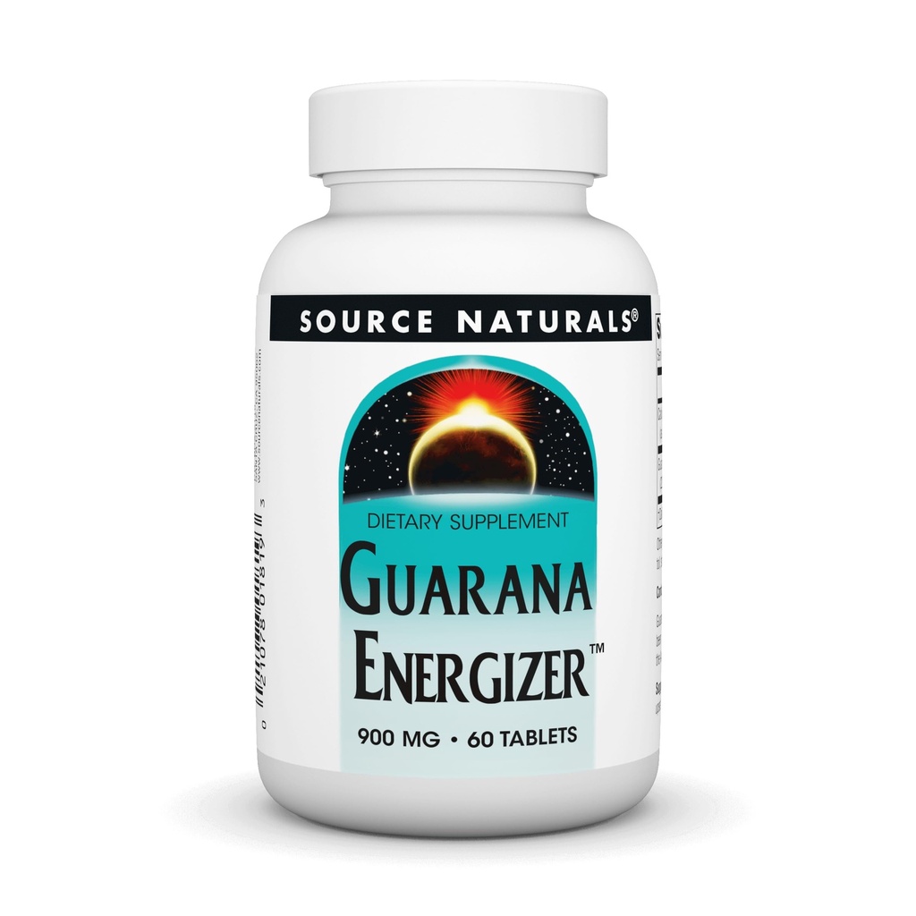 Source Naturals Guarana Energizer, ravintolisä - tukee pitkäikäinen energia Boost * 900 mg - 60 tablettia