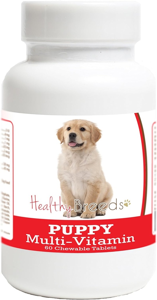 Hälsosamma raser Golden Retriever Puppy Dog Multivitamin Tablet 60 Count