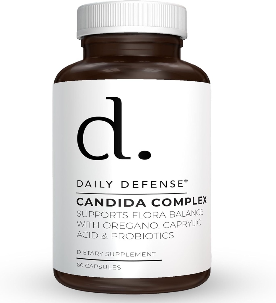 Candida Flush & Cleanse 60 Count Gut Support för balanserad Gut Flora med Oregano, Caprylic Acid, Probiotika och Digestive Enzymes - Non GMO Dietary Supplement