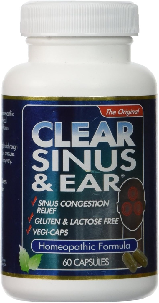 Clear Products Homeopathic Formel, Sinus och Ear, 60 Count