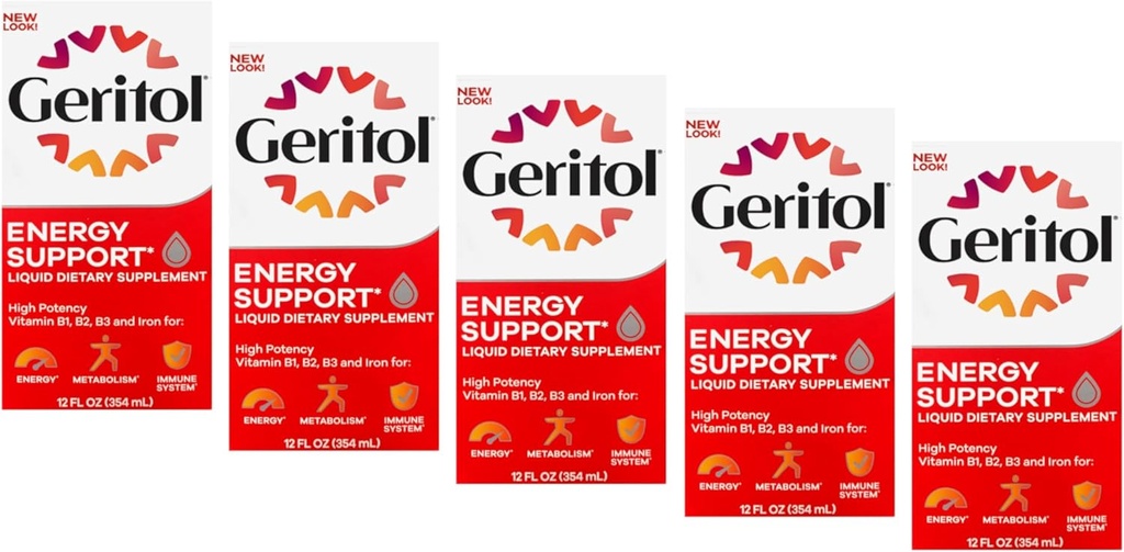 Geritol Liquid Supplement, B-vitamins & Iron 12 Neste Ounce (Pack of 5)