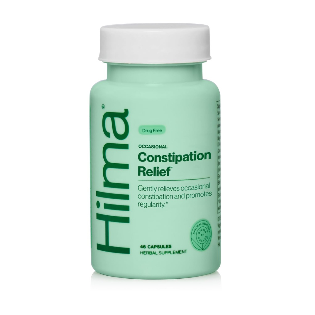 Hilma Gentle Bowel, satunnainen ummetus Magnesiumsitraatin, luonnon ja hellävaraisten laksatiivien kanssa ummetus w/magnesiumsitraatille, inkiväärille, Aniselle ja Bitter Orangelle, 46 vegan-kapselia