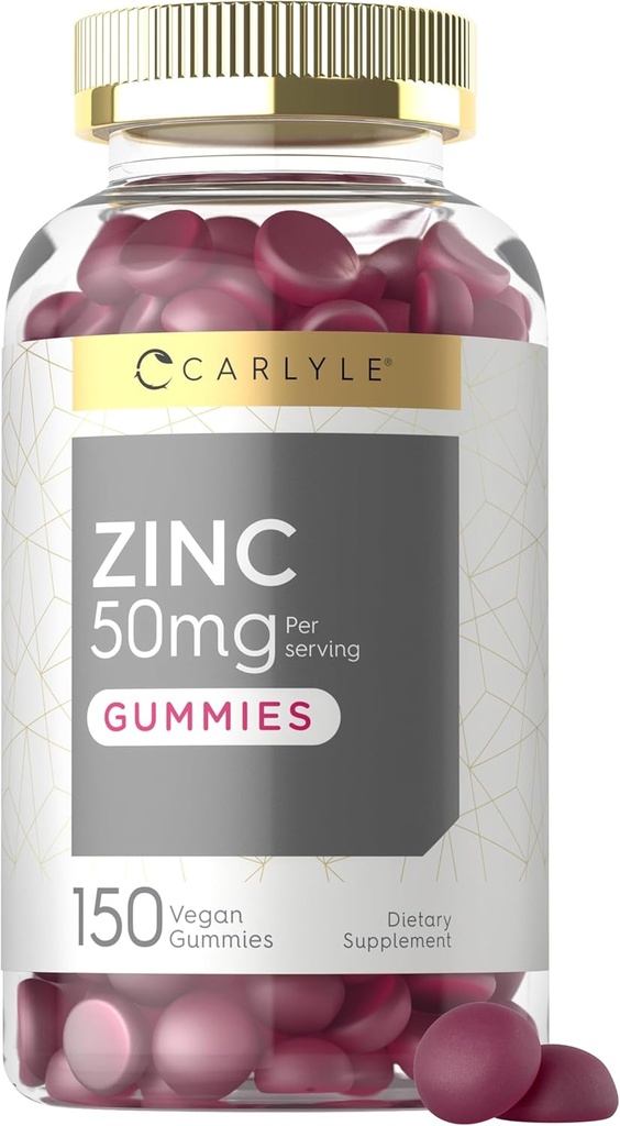 Carlyle Sinkki 50mg Gummies ... 150 Count ... Vegaani, ei-GMO ja gluteeniton Formula...