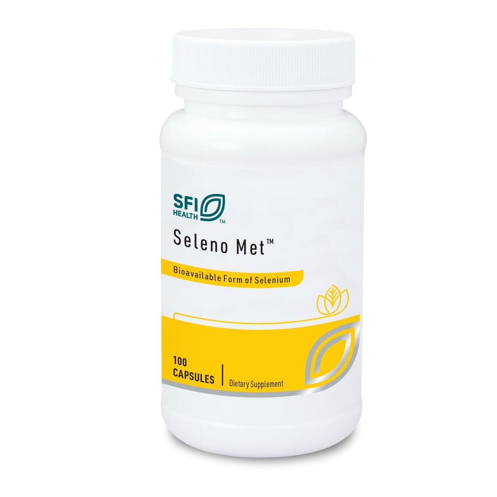 Klaire Labs SFI Health Seleno Met - 200 Milligrammaa Seleeniä hypoallergeneettisena Selenometioniinina, Biosablet Antioksidanttitukea ilman hiivaa, maito- ja gluteeniton (100 kapselia)