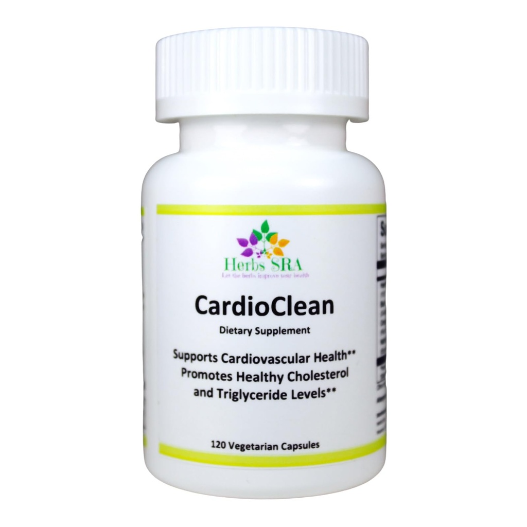 CARDIOCLEAN Advanced Cardiovascular Health Supplement - Stöder hjärtfunktion, hälsosamt kolesterol och triglyceridnivåer, förbättrar blodflödescirkulationen