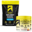 Nousu 100% Heraproteiinijauhe, mauton 2 lb & Hydraation + energia Elektrolyyttejä, vadelma sitruunaa 40 tarjoilua