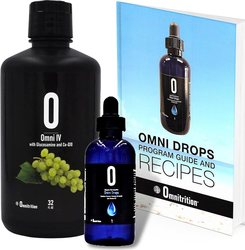Omnitrition Omni Drop Bundle - Sisältää kaksi tuotetta: Omni Drops Diet Drops kanssa B12-4 oz-vitamiinia ohjelmaopas ja Omni IV (Omni 4) Neste vitamiineja ja kivennäisaineita kanssa Glukosamiini ja Co-Q10