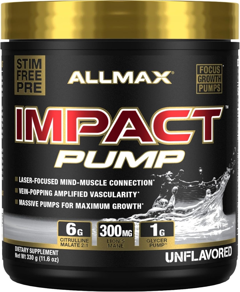 ALLMAX Nutrition Impact Pump Stim Free Pre workout, 30 tarjoilua (ei maukasta)