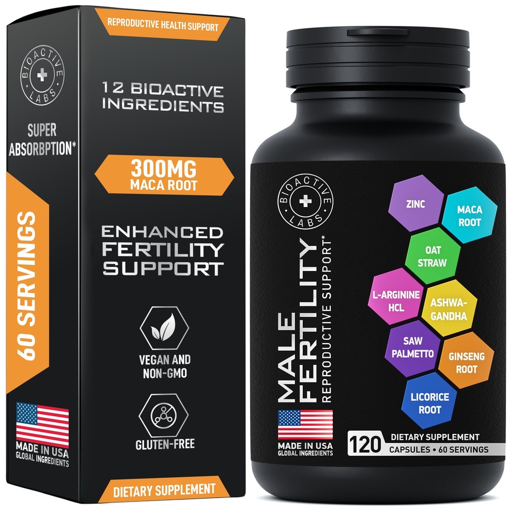 Hedelmällisyys täydentää miesten - Sinkki, Maca, Ashwagandha, L-arginiini - Mies Vitality Conception hänelle - Count and Motility Raskaus apu - Vitamiinit ja miesten hedelmällisyyttä Tuki täydentää - 120 pillereitä