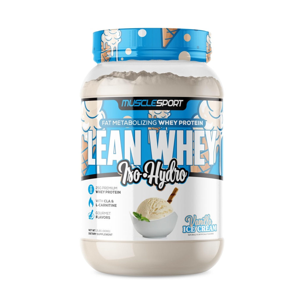 Lihasport Lean Whey RevolutionTM Protein Powder - Whey Protein Isolate - Low Calorie, Low Carb, Low Fat, Incredible Flavors - 25g Protein per Scoop (2LB, Vanilla)