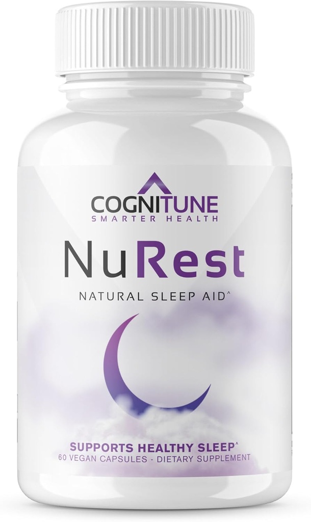 CogniTune Natural Sleep Supplement - Non Habit Forming Uneting Pills, Non Drowsy Herbal Sleep Aid Formula w/melatonin, Valerian Root, Lemon Balm, Kamomilla, GABA, L-Theanine, Magnesium, aminohapot