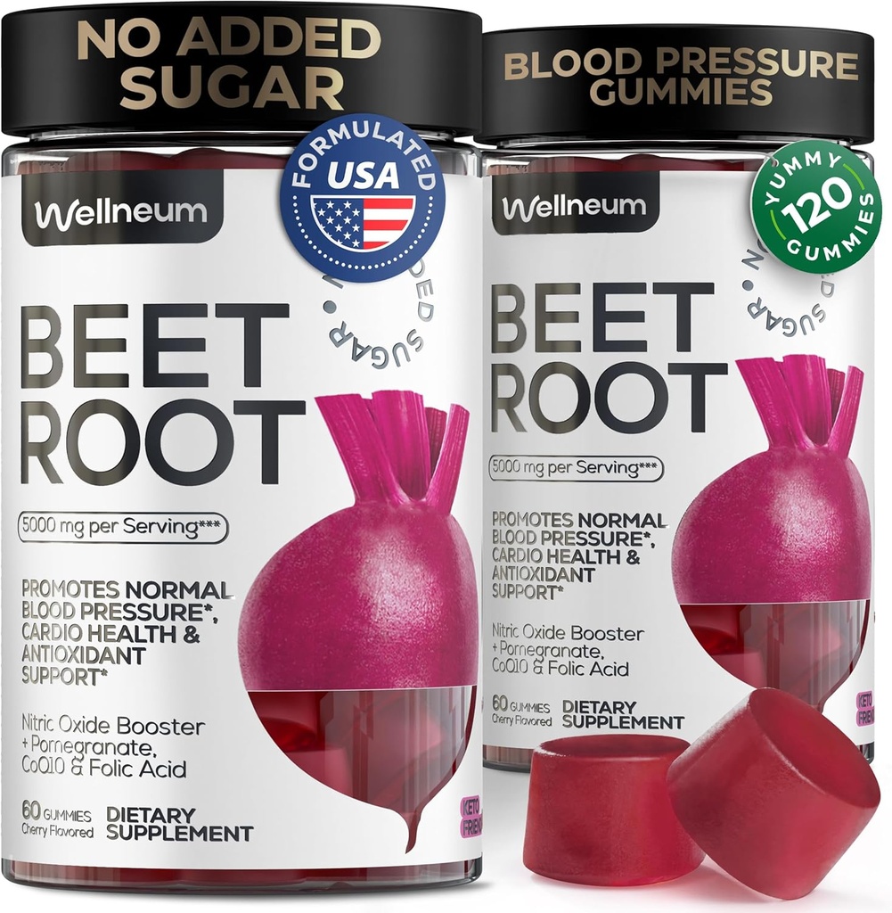 Cherry Flavored Beet Root Chews Enhanced - Gummies (60) varten Typpioksidi Boost - Superfood täydentää nitraattia - Ylläpitäjät Terve verenpainetasot