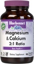 Bluebonnet Nutrition Magnesium & Calcium 2:1 Suhde, luunterveys*, ei-muuntogeeniset organismit, vegan, Kosher Certified, Gluteenittomat, soijattomat, maitotuotteet, 90 kasvikapselia, 30 tarjoilua