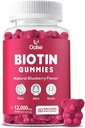 Biotin Gummies, Biotin Supplement med Chlorophyll, Black Seed Oil, Multivitaminer och Zink Support Hair Skin och Nails Health for Women and Men [60 Count (Pack of 1)]