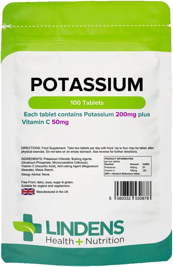 Kalium, 100 tablettia, 200 mg, Verenpaine, Kramp
