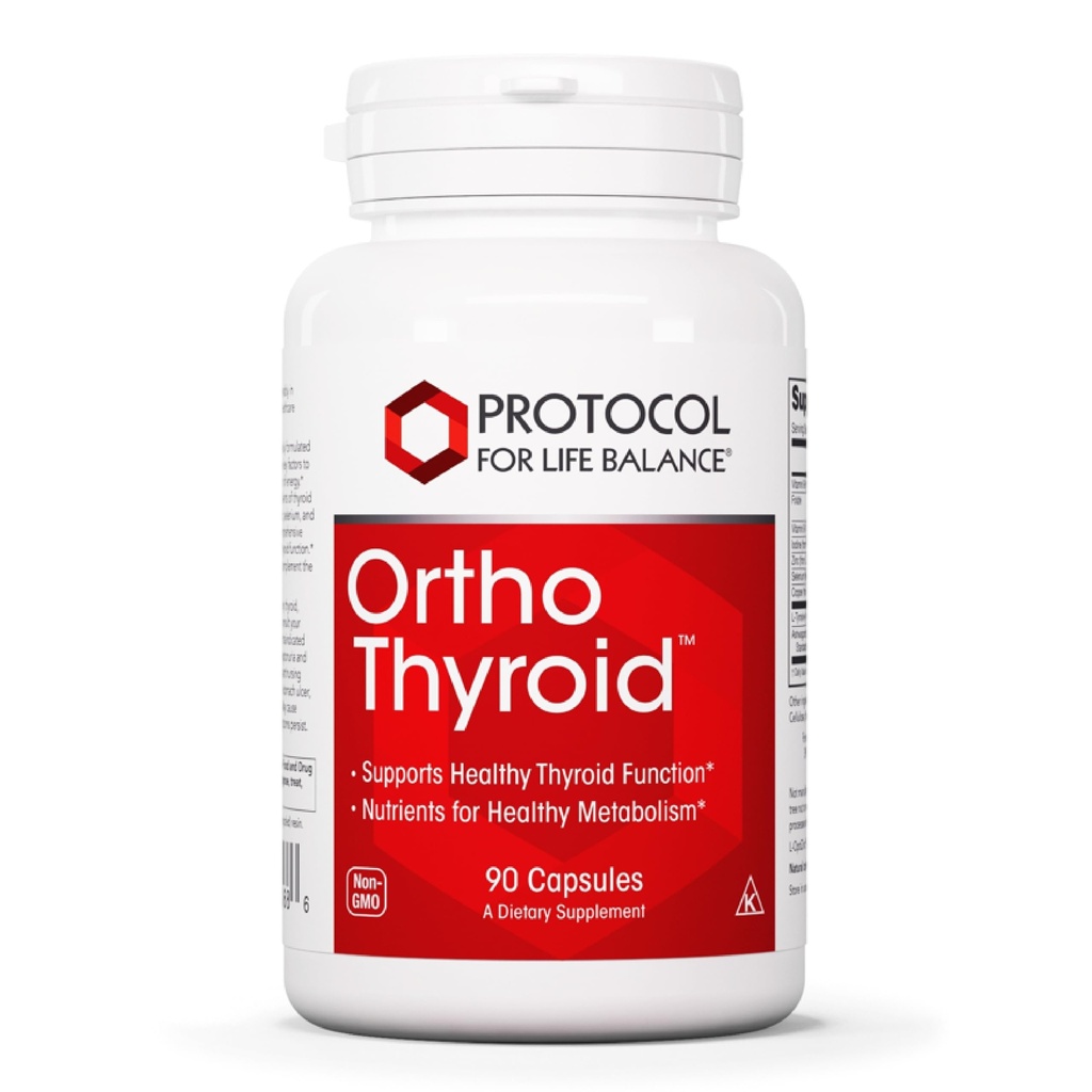Protokolla Ortho Kilpirauhaset - tukee tervettä kilpirauhasen toimintaa* - Ashwagandha, Sinkki & Selenium - ei-GMO & Kosher - 90 Veg kapselit