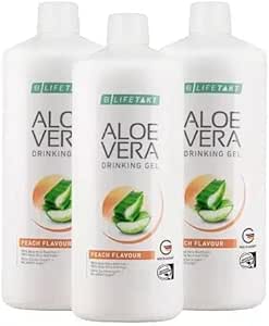 LR Lifetakt Aloe Vera Juomageeli Peach Flavour Health Care Naiset Juo Joka päivä Luonnollinen hoito Setti 3-1000 ml.