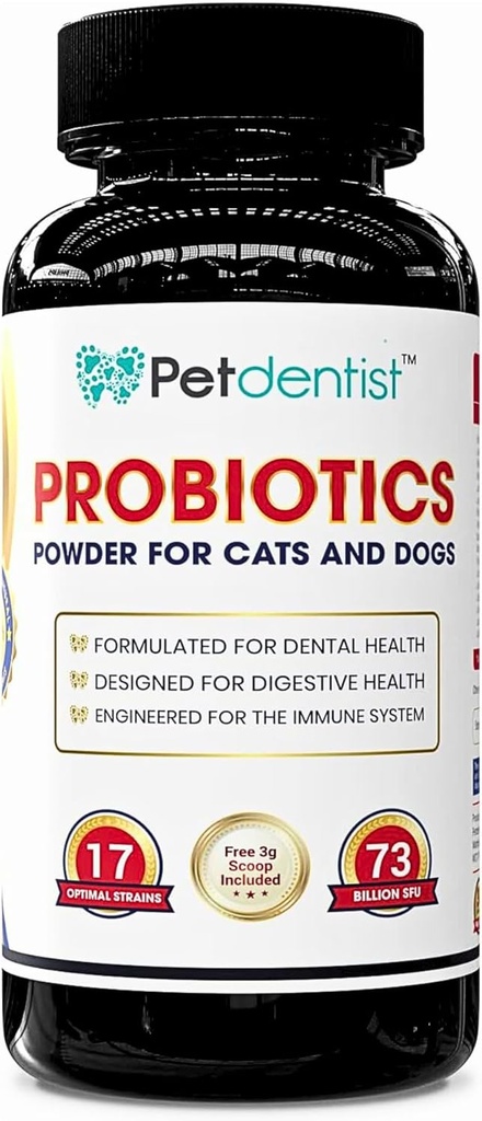 Probiootit koirille ja kissoille 17 Bakteerikanta 73 miljardia PMY:tä Powder täydentää koirille Dental Care Health Bad Breath Dog digestion ihon takki ja immuniteetti tuki -90g
