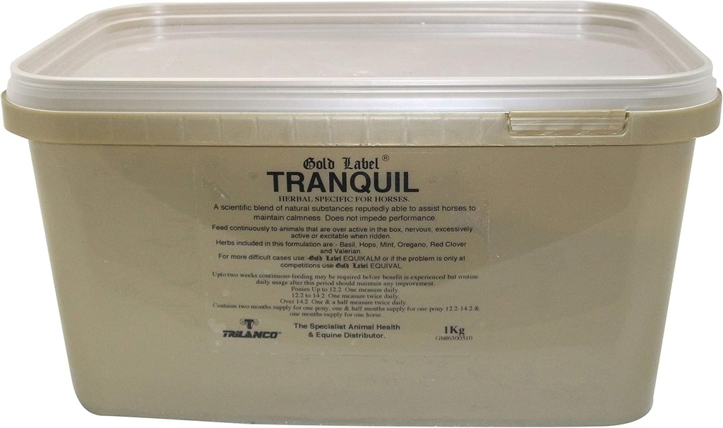 Tranquil, Horse Supplement, Gold Label, Calms Hermosto