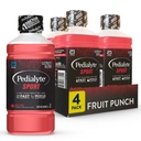 Pedialyte Sport Electrolyte Drink, Fast Hydration med 5 Key Electrolytes för muskelstöd före, under och efter träning, Fruit Punch, 1 Liter, Pack 4