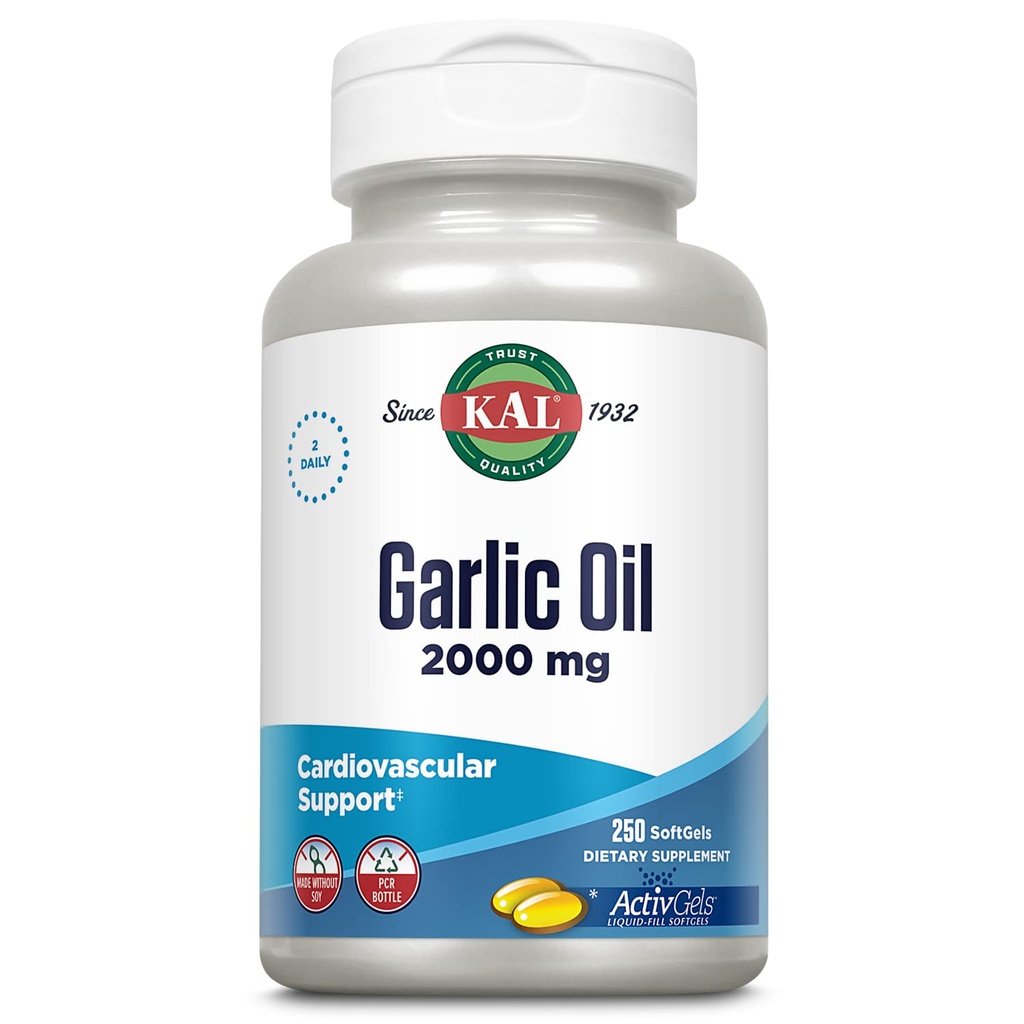 KAL Valkosipuliöljy 2000 Softgels, 250 kreivi