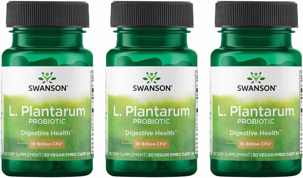 Swanson L. Plantarum - Ruoansulatuskanavan Balance & Bowel Säännöllisyys - Natural Formula auttaa vähentämään turvotusta - (30 kasviskapselia) 3 pakkaus
