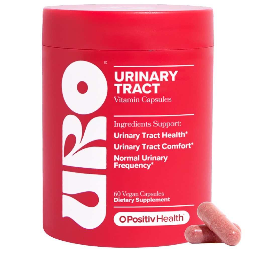 O Positiv URO Urinary Tract Health Supplement for Women, 60 Count (Pack of 1) - Urinary Support Vitamins med Pacran Complete Cranberry Extract, D-Mannose, & Vitamin C - Vegan & Gluten-Free