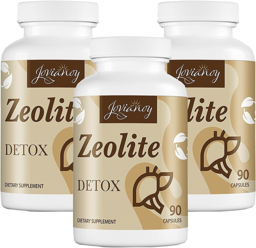 Zeolite Detox Capsules, Organic Active Charcoal, Bentonite Clay, 1-2 μm klinoptiloliitti, Maksimi-imeytyminen, Gut Liver Detox Cleanse Full Body for Women, 270 kapselia