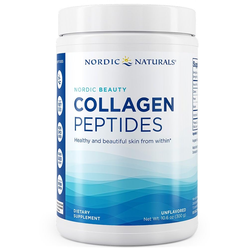 Nordic Naturals Nordic Beauty Collagen Peptides, Unflavored - 10.6 Ounces - Collagen Supplement för hudhälsa och elasticitet - för heta och kalla drycker - 30 portioner