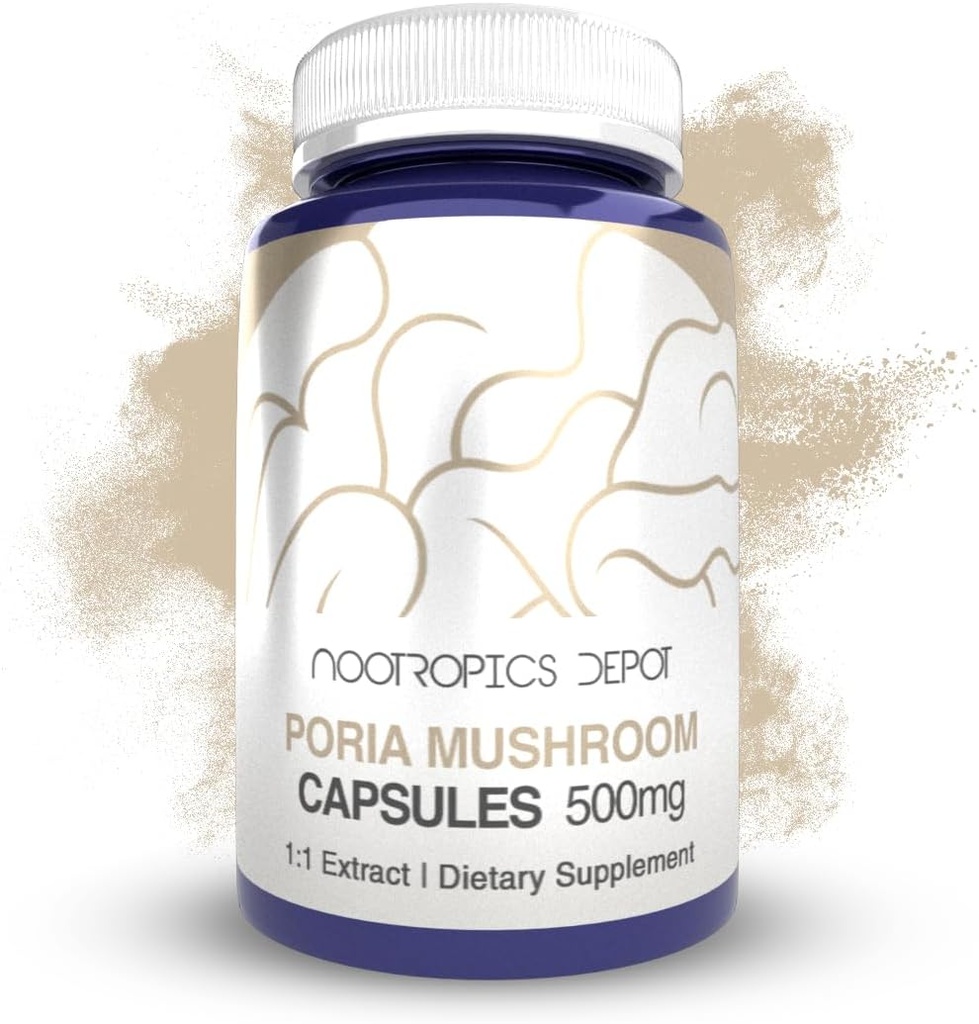 Nootropics Depot Poria Mushroom kapslar | 500mg | 60 greve | Wolfiporia extensa