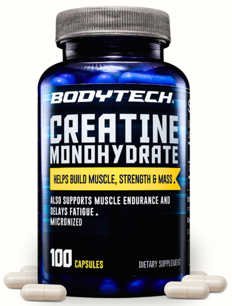 BODYTECH Creatiini Monohydraatti kapselit Micronized tukee lihasvoimaa, massa, ja Endurance (100 kapselia)