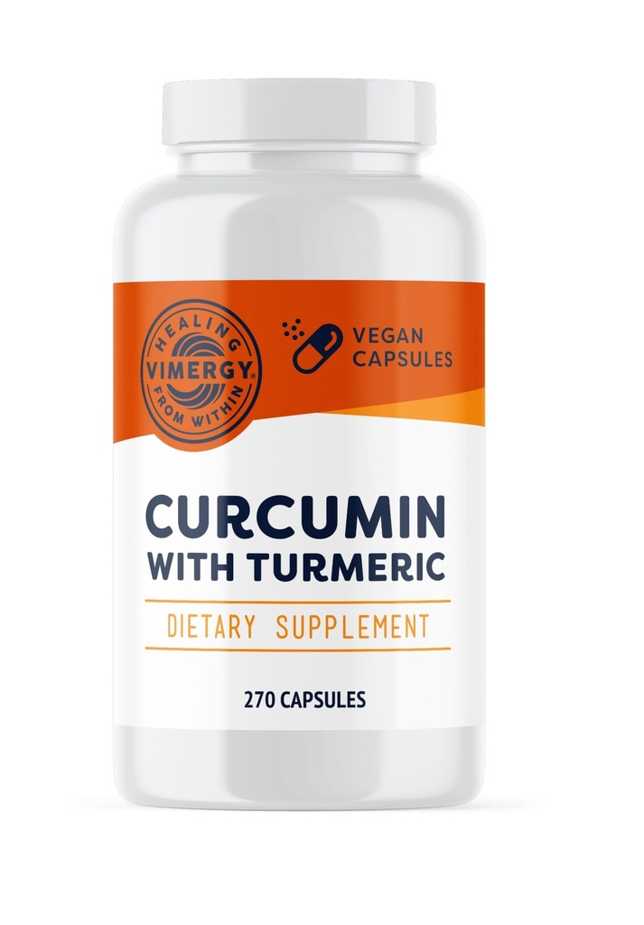 Vimergy Curcumin with Turmeeric Capsules ... Edistää luun terveyttä ja liikkuvuutta*.