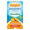 Emergen-C Immune+ Pureskelee 1000 mg C-vitamiinia D-vitamiinin tabletti, immuuni tuki ruokavalio täydentää immuniteetin, Orange Blast Flavor, Takaisin koulun Essentials - 42 Count