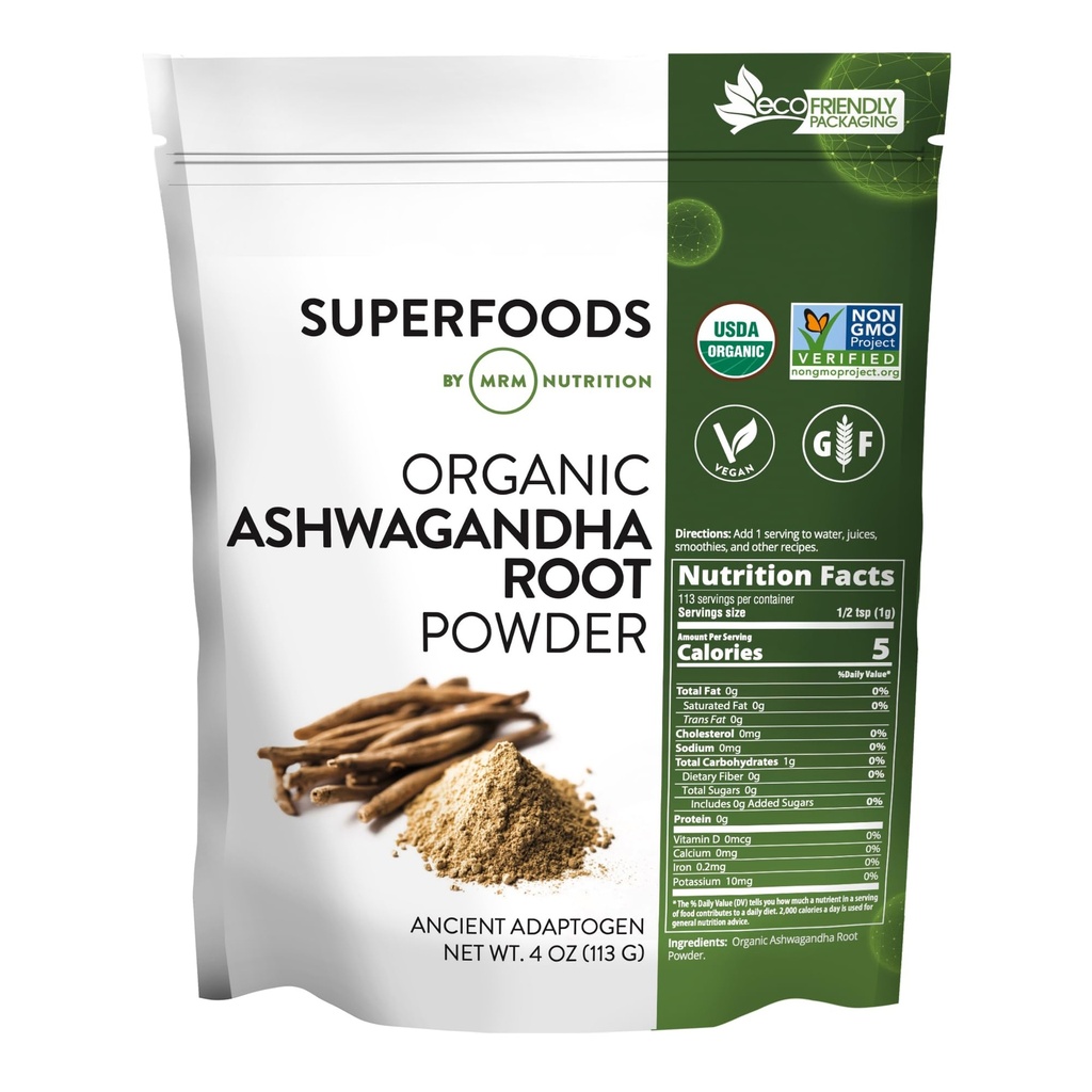 MRM Nutrition Organic Ashwagandha Root Powder ...