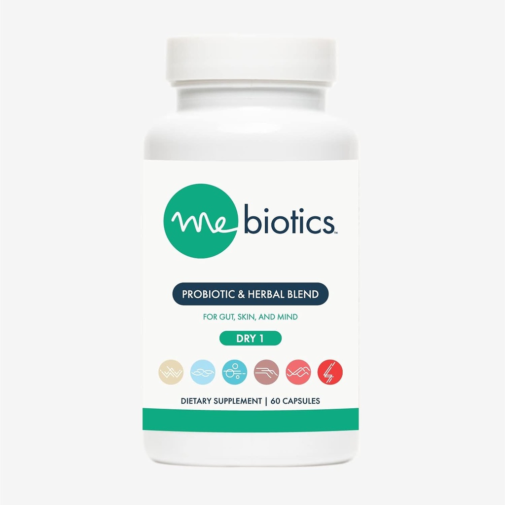 Mikrobiome Labs Mebiootit Probiootit ja kasviperäisten täydentää Kuiva 1 - Lactobacillus Rhamnosus + Lemon Balm ihon + Gut Health - suun probiootit tukea Gut, Mieli, & iho (60 kapselia)