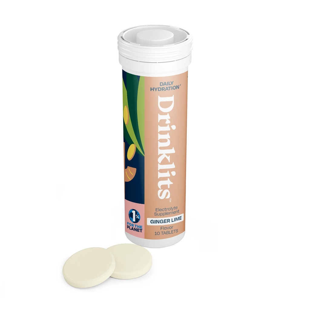 Drinklits Inkivääri Lime Electrolyte Tabletit nesteytys ... Great Maku - 0g Sokeri - Essential Electrolytes - Päivittäinen käyttö
