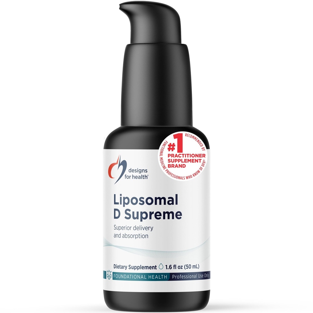 Designs for Health Liposomal D Supreme D-vitamiini Liquid - 2500 IU D3-vitamiini + K-vitamiini (K1 + K2) - Liposomes for Superior Absorption - non-GMO-supplement (100 Servings / 1,70)