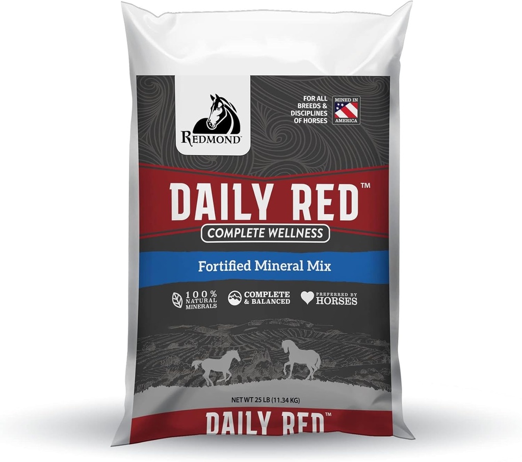 Päivittäinen Red Complete Wellness, Vahvistettu Mineraali Mix täydennysosa hevosille, 25lb täydennyspussi
