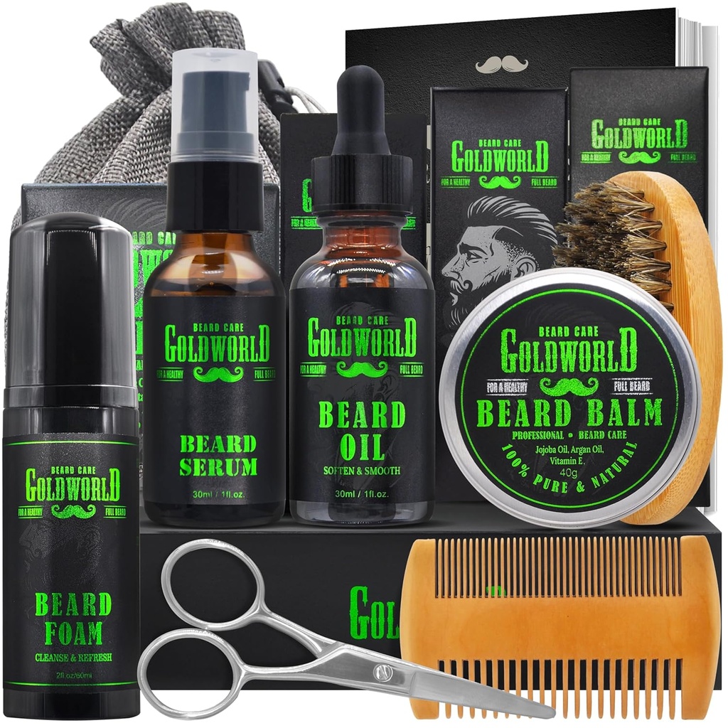 Parta Kit Parta Harja Harjaus Kit W/Parta Pesu/Shampoo Parta Öljy Balm Harja Comb Saksi Laukku e-Book Joulu Sukat Lahjat Ideoita miehille Isä Poikaystävä Miehet