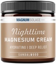 Magnesium Lotion - Nighttime Magnesium Cream - Applicera på Leg Muscles, Arms or Chest - Topical Magnesium Chloride - USA Made and Safe for Kids (Sandalwood) 4 Fl Oz (Pack of 1)