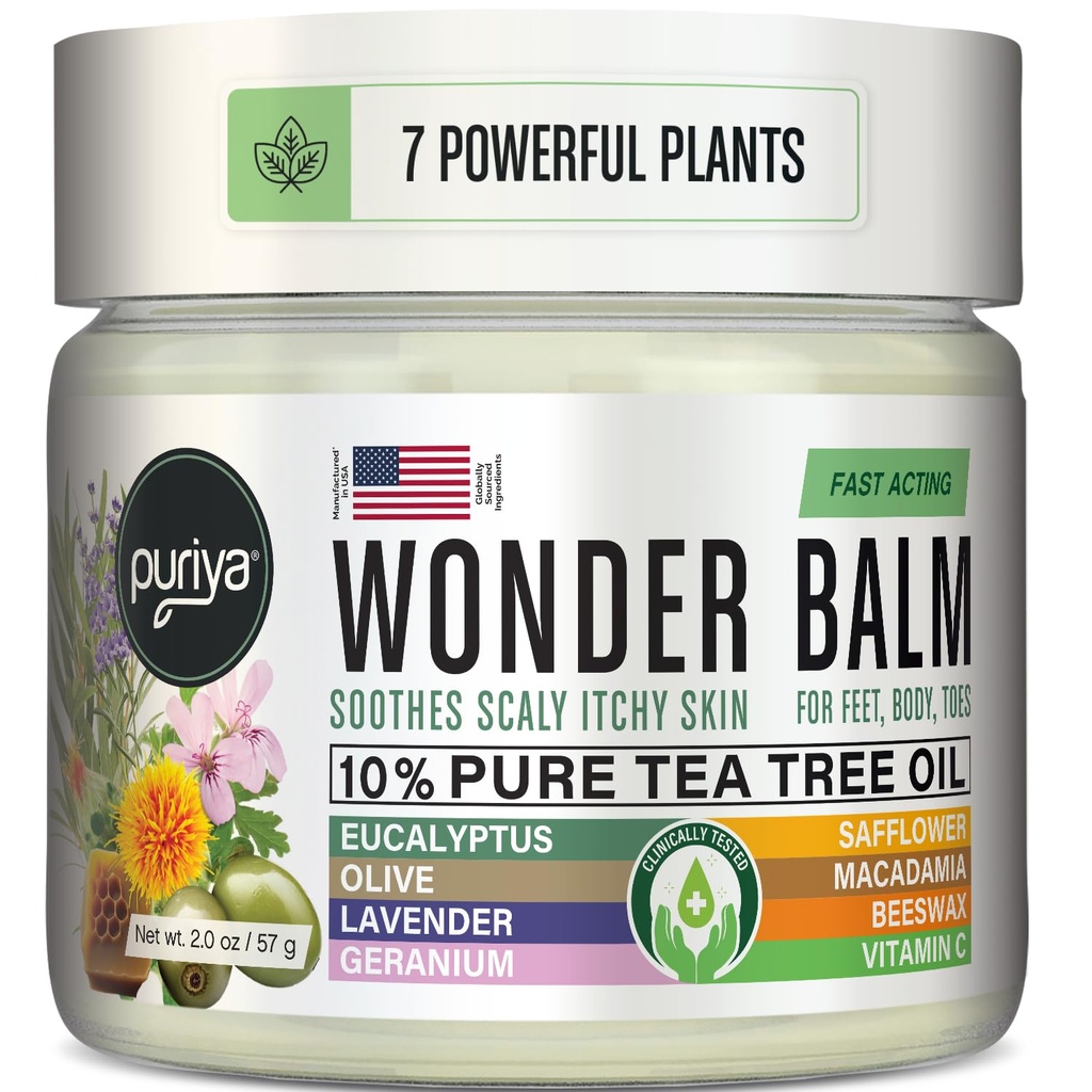 Tea Tree Oil Balm, Extra Strength, Pair Well med Jock Itch Cream, Spray, Idrottare Foot, Ringworm Cream för Människa, Rash Cream, Fast Agera för Torr, Itchy Skin, Plant Powered Wonder Balm