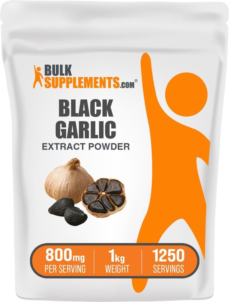 BulkSupplements.com Musta valkosipuliuute Powder - Ikääntynyt valkosipuliuute, Herbal Supplement - Vegan & Gluteeniton, 800mg per tarjoilu, 1kg (2,2 lbs) (Pakkaus 1)