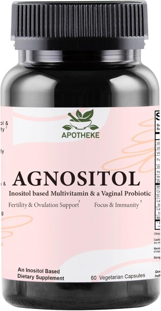 AGNOSITOL prenataalivitamiini, emätinprobiootti SMART-bakteereilla, hedelmällisyydellä, munasarja- ja PCOS-tuella, hormonitasapainolla ja emättimellä. Inositoli 40:1, Foolihappo, D3 B6/1